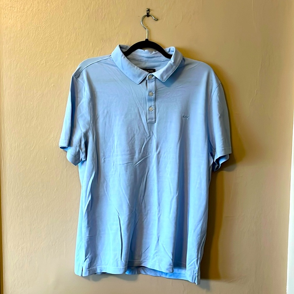 Michael Kors Light Blue Button Polo XL
